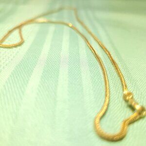 Solid 22K Yellow Gold Thai Wheat Spiga Chain Necklace 19" 6.5g Stamped K22L